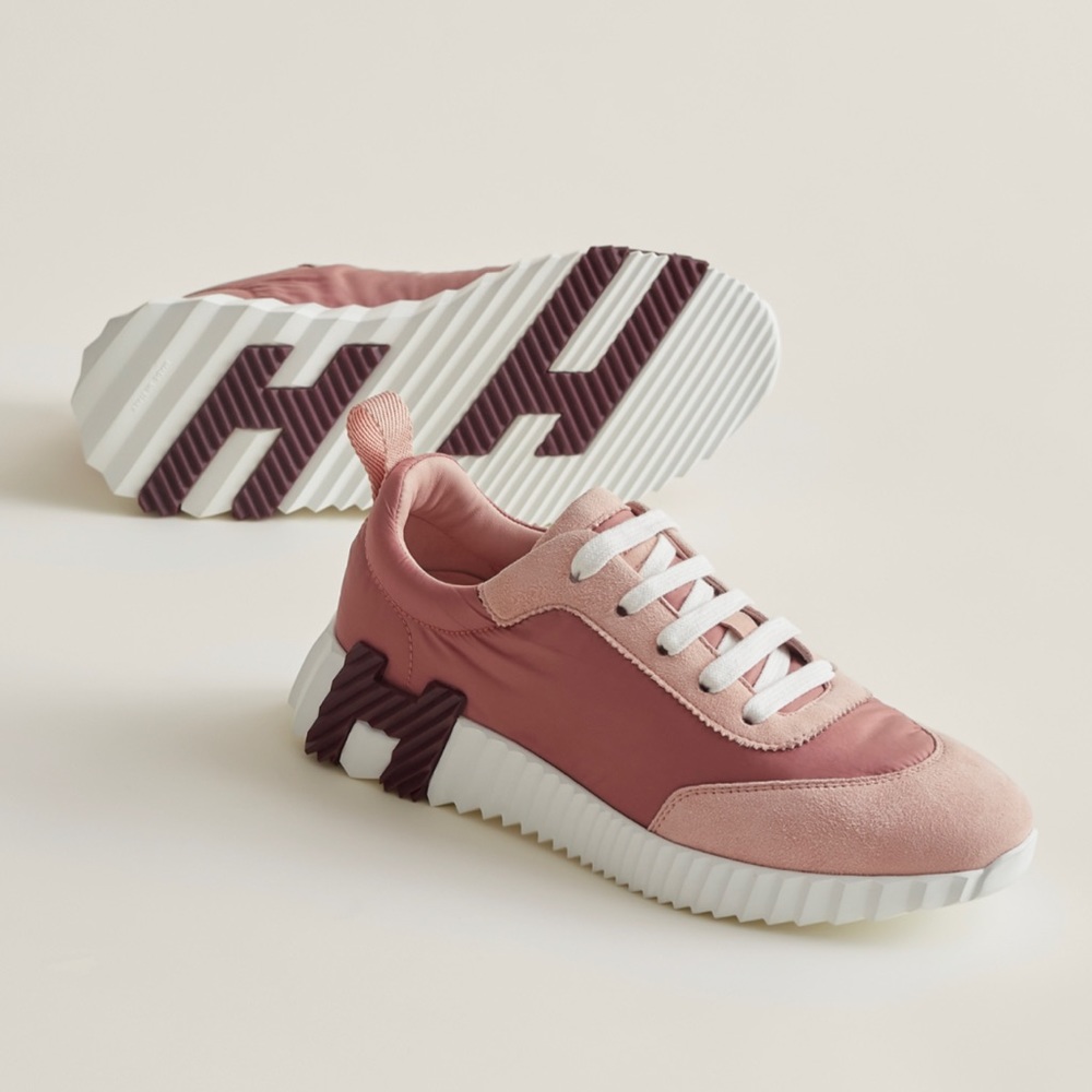 Hermes rose opaline bouncing sneakers size 39 NIB
